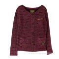 Girl's fashionable casual cardigan, made of fancy knitted fabric mixed with lurex